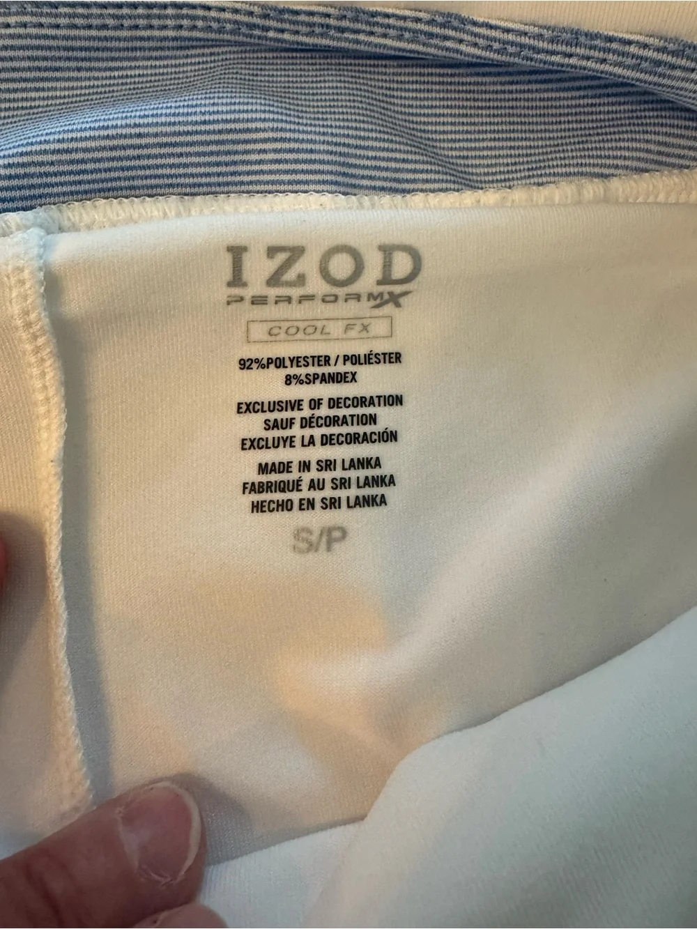 Izod‎ White Athletic Skort with Light Blue Stripe Side Panels Size Women’s Small